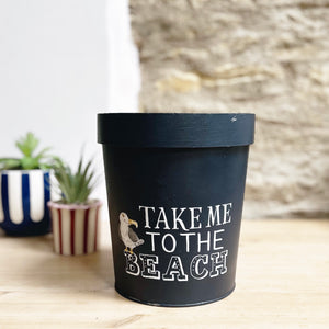 Hand Painted Take me to the Beach Flower Pot