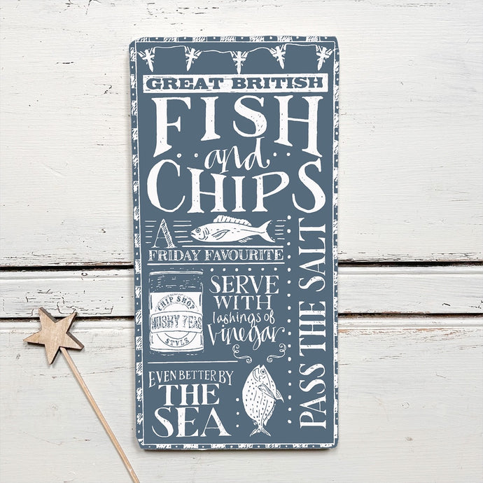 Handmade FISH AND CHIPS Board VARIOUS COLOURS