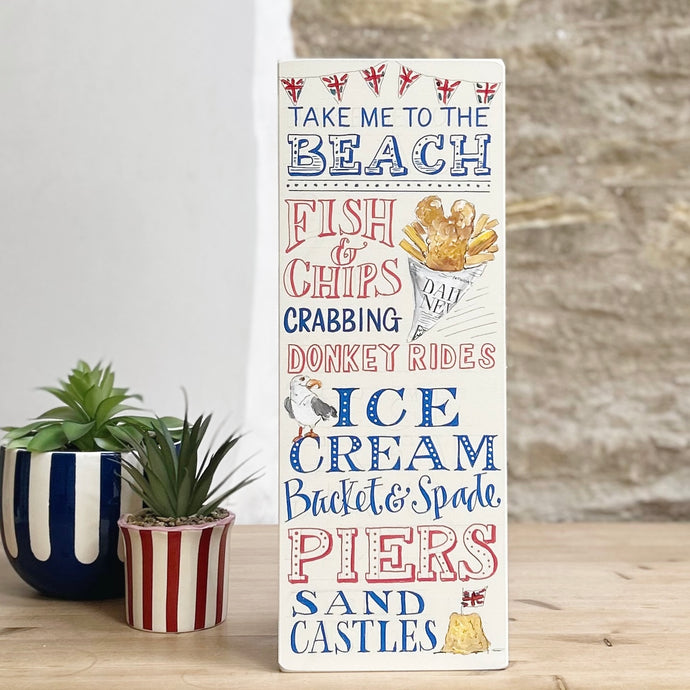 PAINTED TO ORDER Original Take me to the BEACH Board