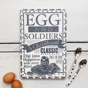 Handmade EGG AND SOLDIERS Board VARIOUS COLOURS