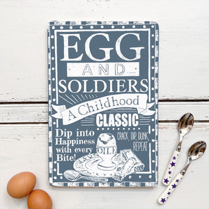 Handmade EGG AND SOLDIERS Board VARIOUS COLOURS