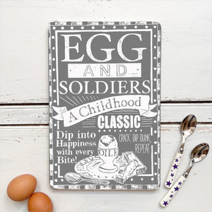 Handmade EGG AND SOLDIERS Board VARIOUS COLOURS