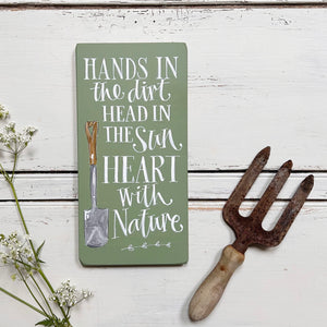 Hand Painted Original HEART WITH NATURE Board in Apple