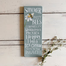 Hand Painted Original SUMMER Board in Duck egg
