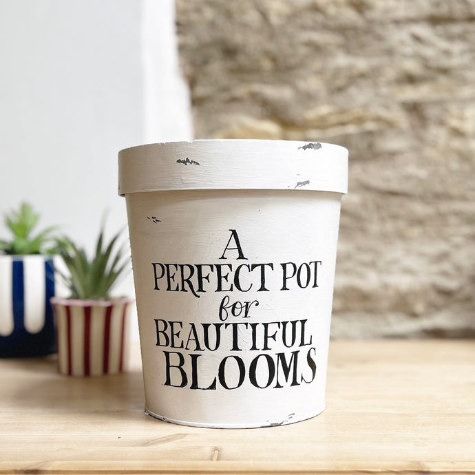 Hand Painted Perfect Pot Chippy Paint Flower Pot