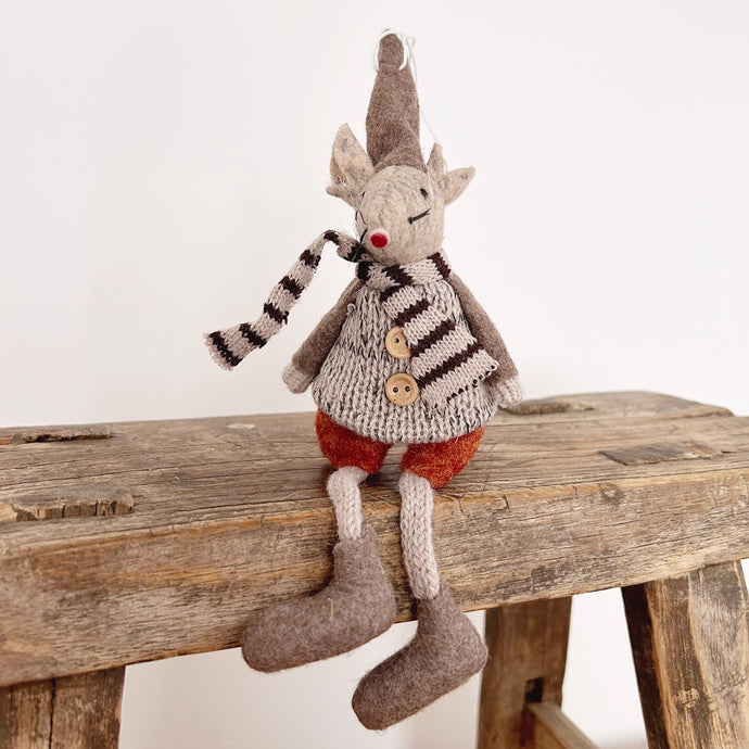 Autumnal Felt Hanging Mr Mouse