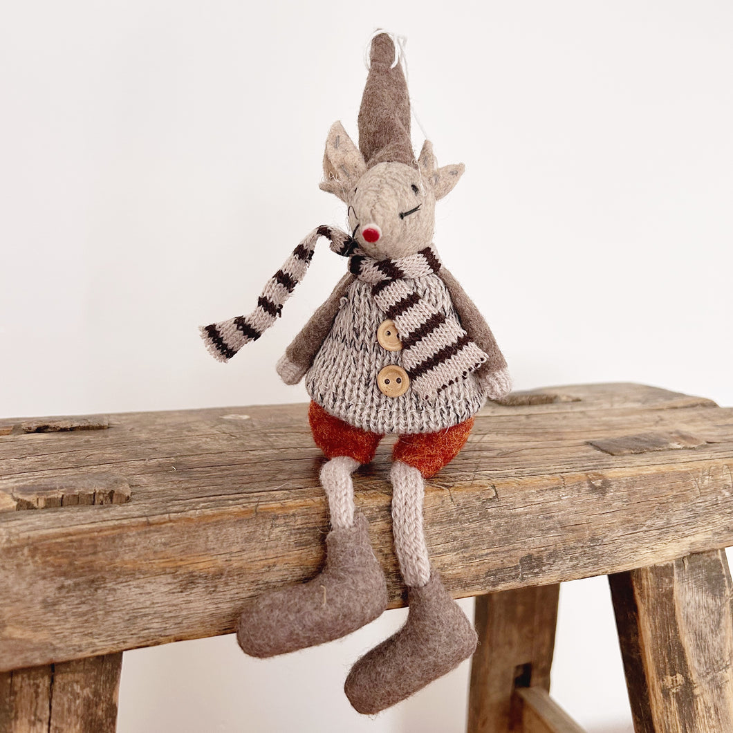 Autumnal Felt Hanging Mr Mouse