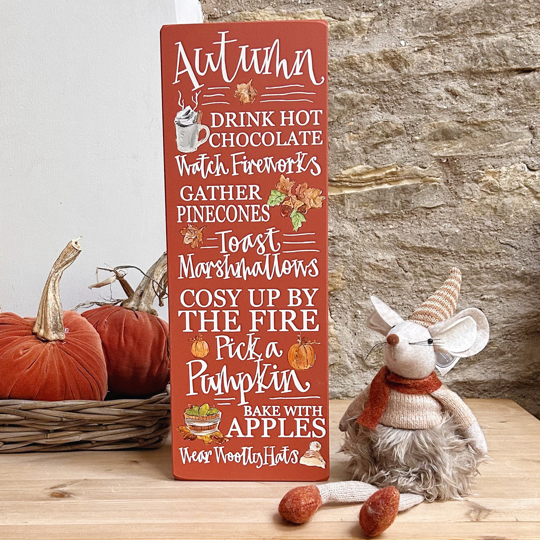 Handmade AUTUMN Signature Goose & Grey Sign VARIOUS COLOURS