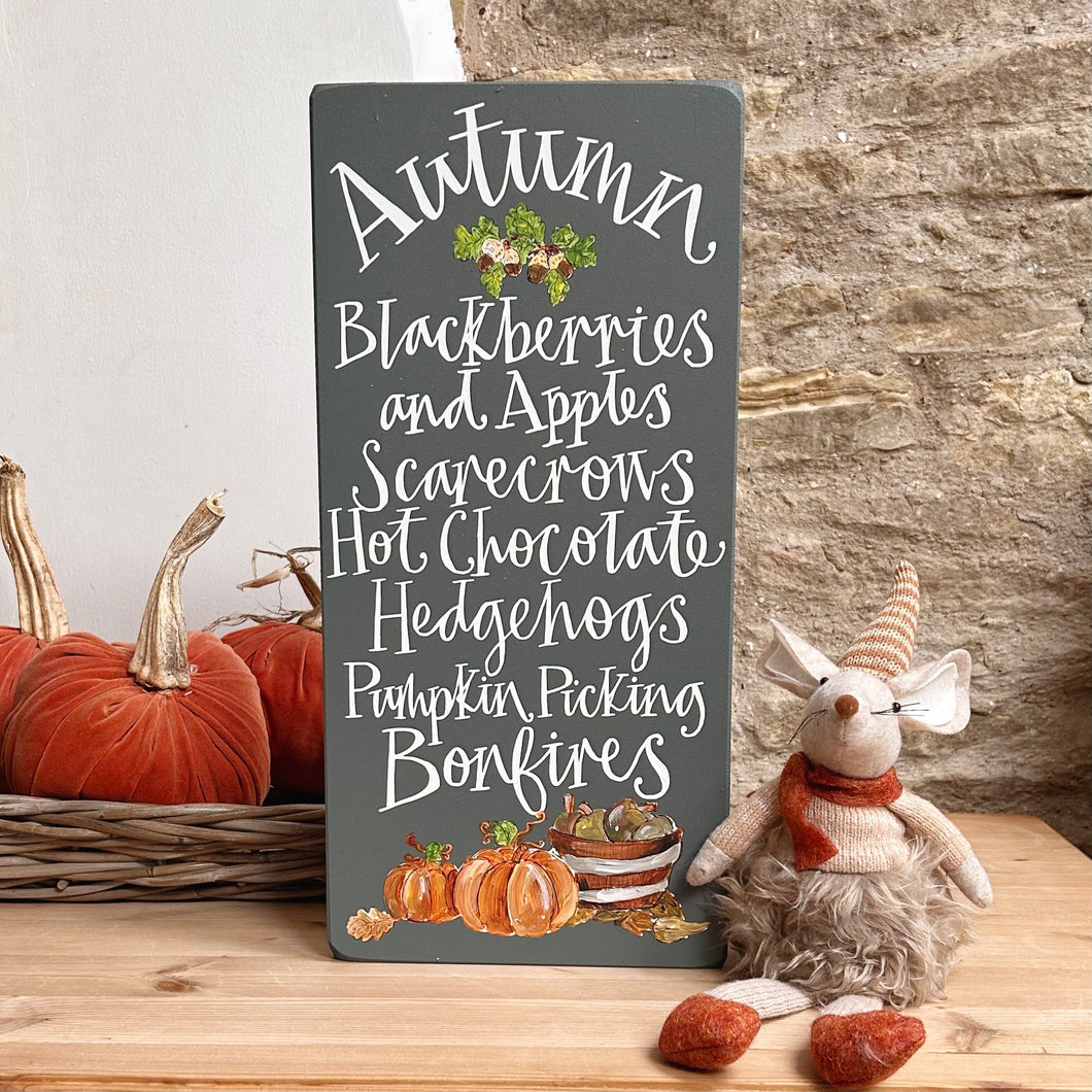 Handmade EXTRA LARGE AUTUMN Signature Goose & Grey Sign VARIOUS COLOURS