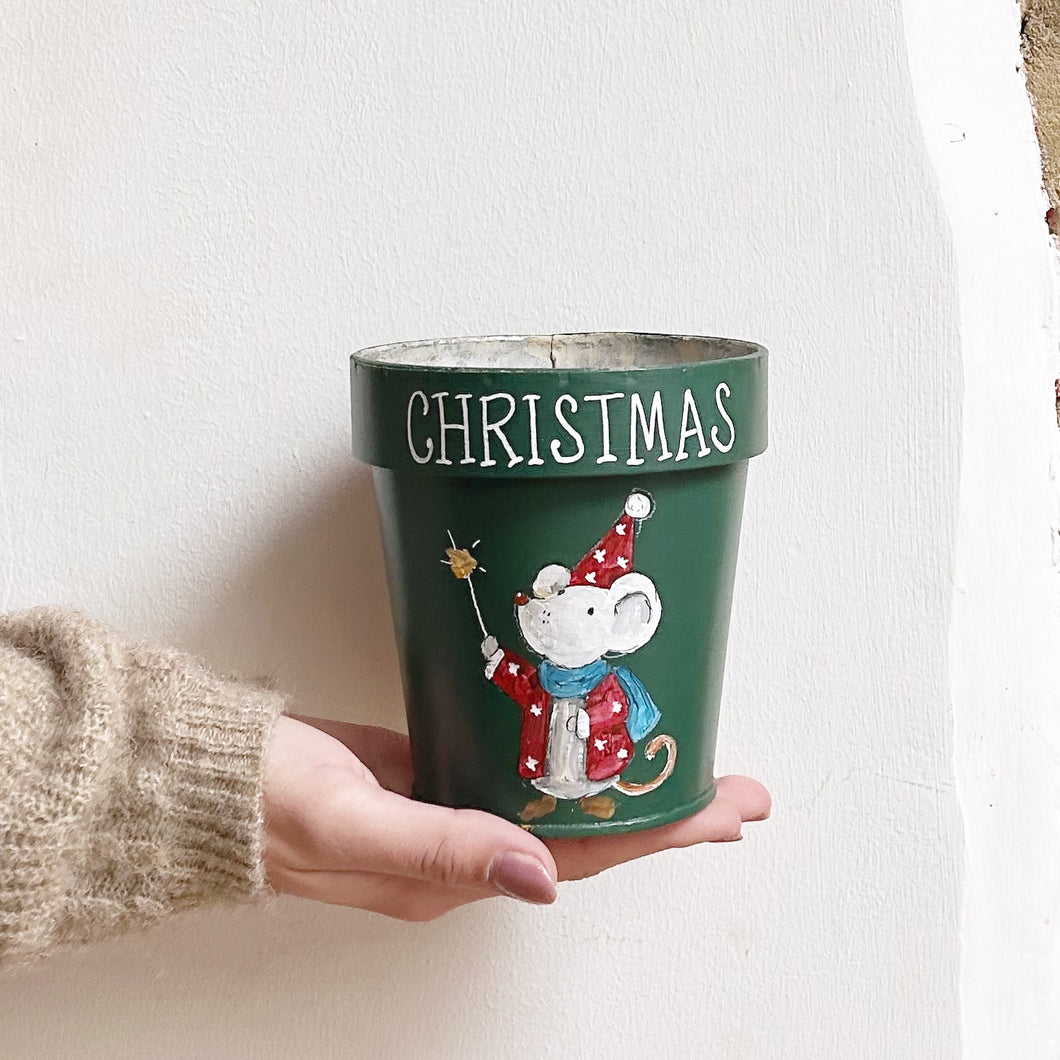 Dinky Hand Painted Chippy Flower Pot