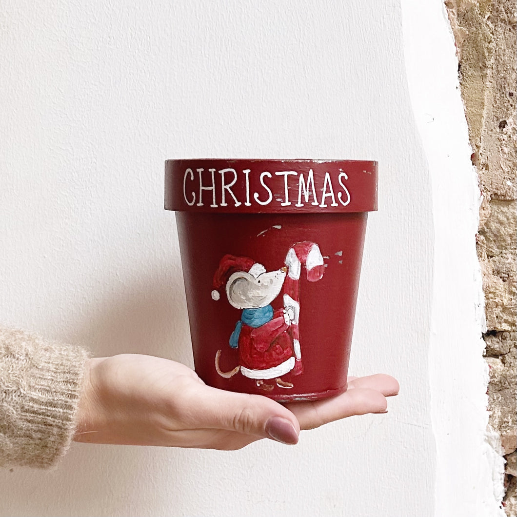 Dinky Hand Painted Chippy Flower Pot