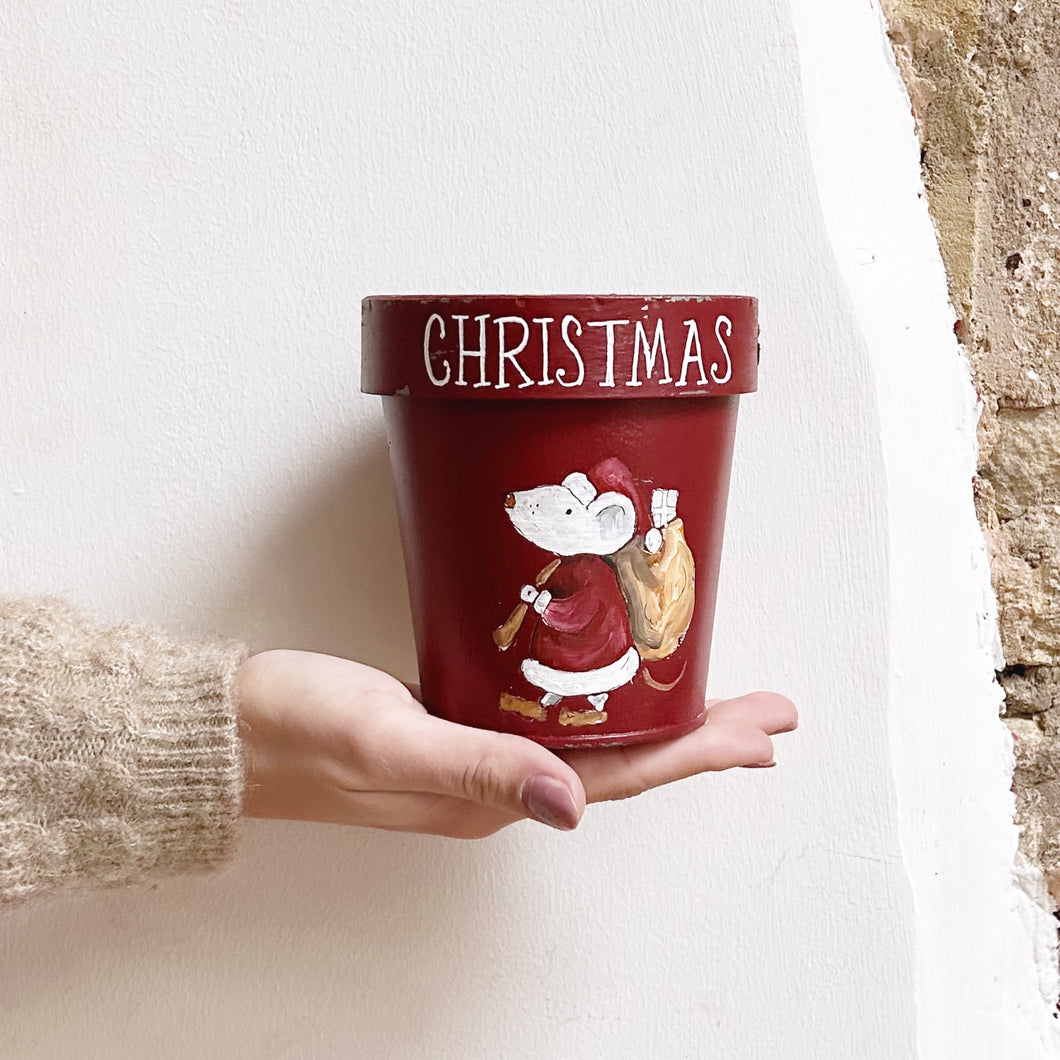 Dinky Hand Painted Chippy Flower Pot