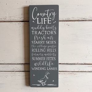 Handmade COUNTRY LIFE Signature Goose & Grey Board VARIOUS COLOURS