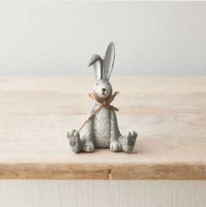 Grey Rabbit with Bow