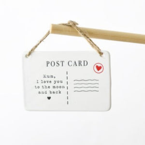 Love You Mum Porcelain Postcard