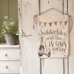 Handmade SUMMERTIME Organic Cotton Wall Hanging