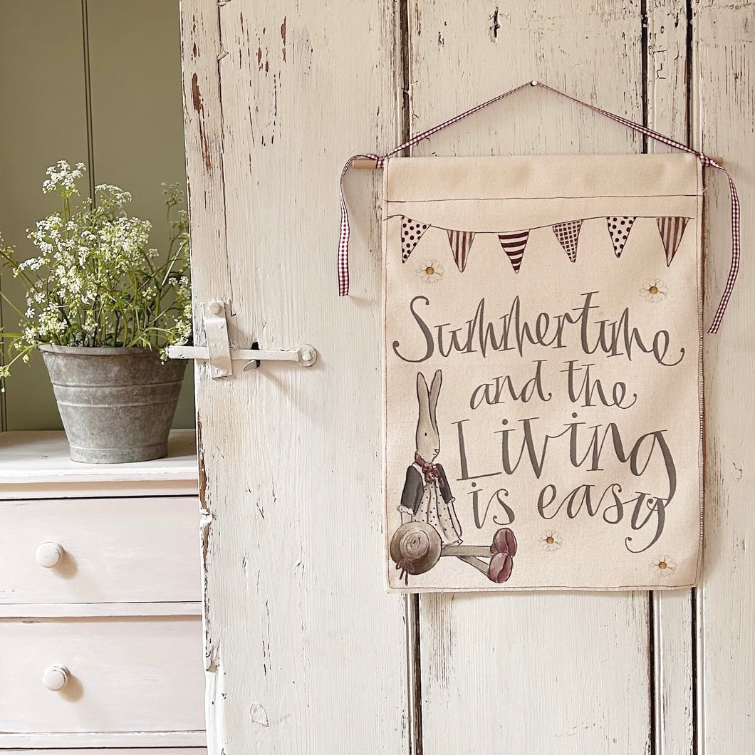 Handmade SUMMERTIME Organic Cotton Wall Hanging