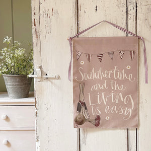 Handmade SUMMERTIME Organic Cotton Wall Hanging