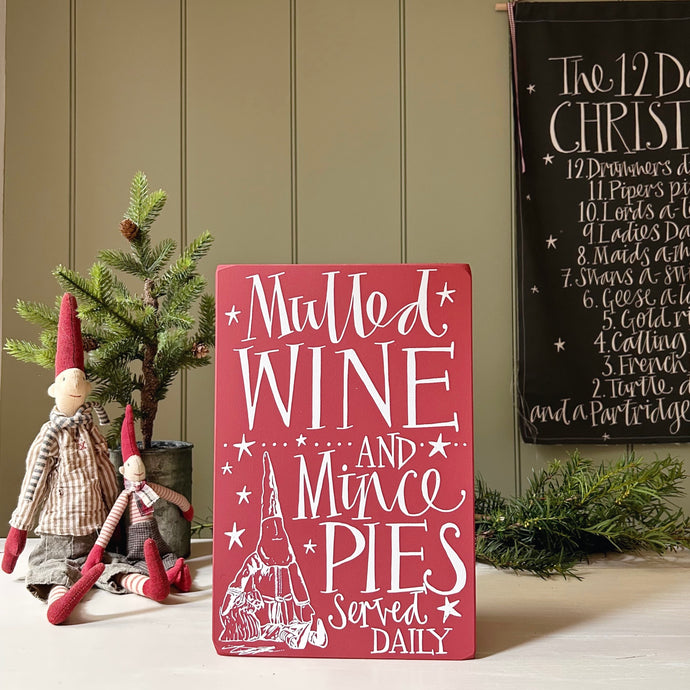 Handmade MULLED WINE Signature Goose & Grey Sign VARIOUS COLOURS