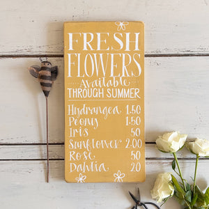 Hand Painted SUMMER BLOOMS Vintage Style Board
