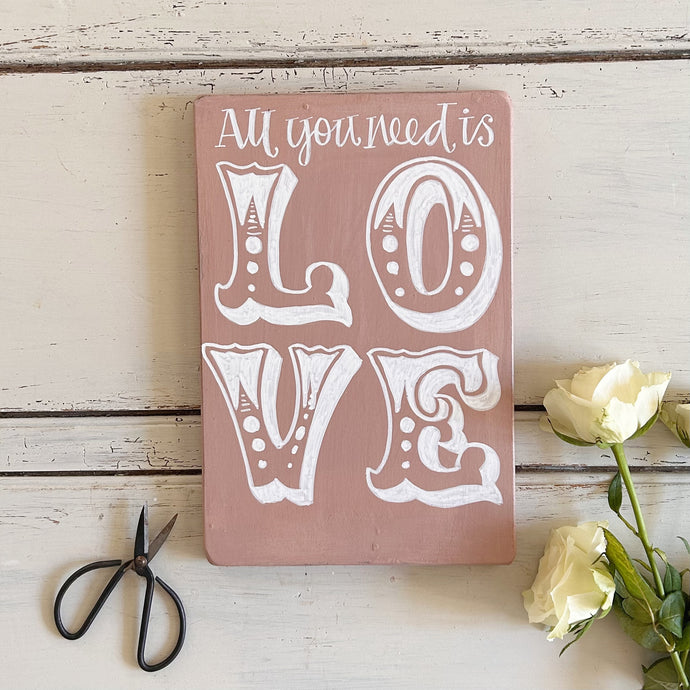 Hand Painted LOVE Vintage Style Board