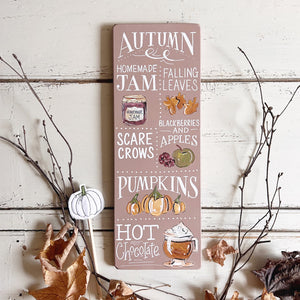 Hand Painted Original AUTUMN Board in Vintage Pink