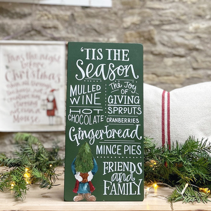 Hand Painted Original 'TIS THE SEASON Christmas Board