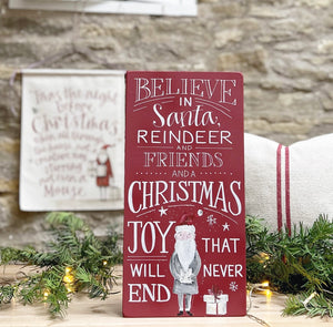 Hand Painted Original BELIEVE Christmas Board