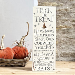Limited Edition Handmade TRICK OR TREAT Goose and Grey Signature Board