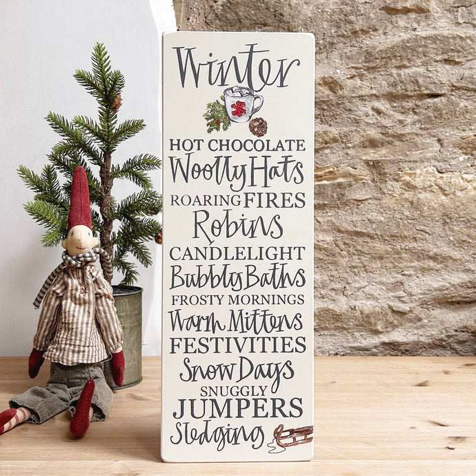 Handmade WINTER Signature Goose & Grey Board