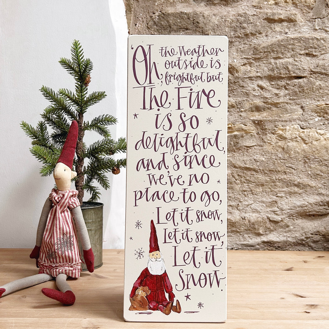 Handmade OH THE WEATHER OUTSIDE Signature Goose & Grey Board