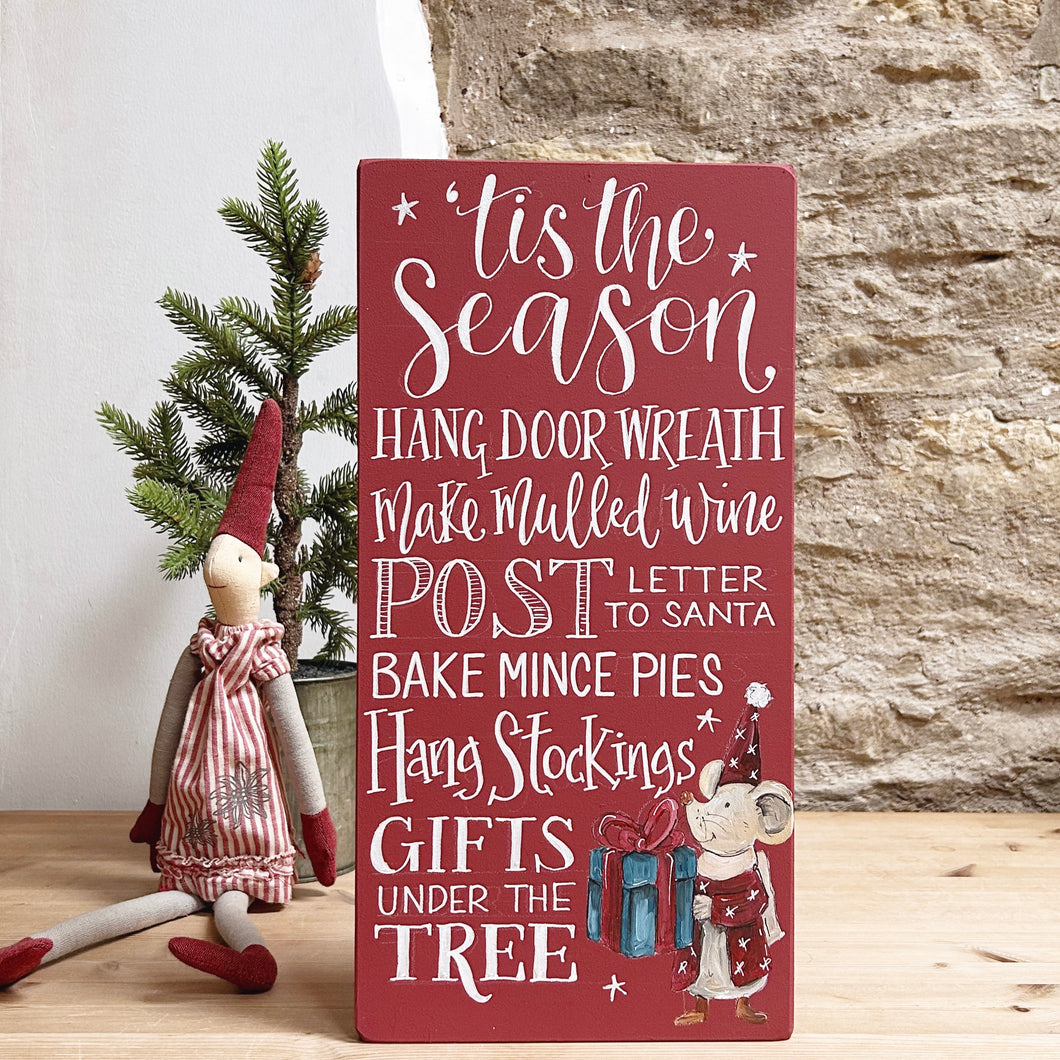Hand Painted ORIGINAL 'TIS THE SEASON Board