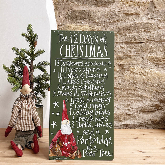 EXTRA LARGE Handmade 12 DAYS OF CHRISTMAS Signature Goose & Grey Board