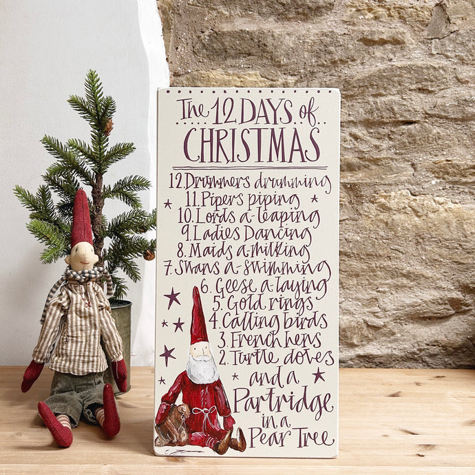 EXTRA LARGE Handmade 12 DAYS OF CHRISTMAS Signature Goose & Grey Board