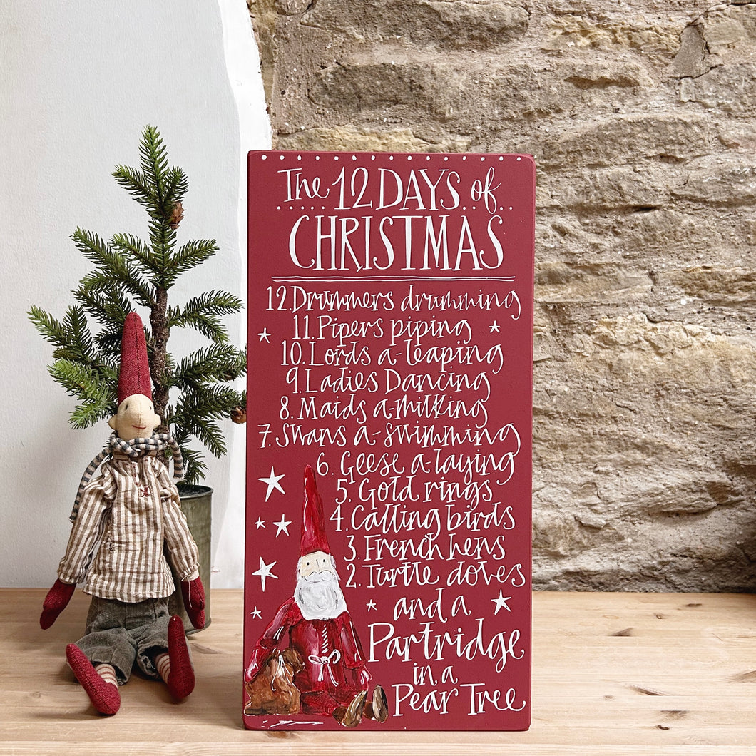EXTRA LARGE Handmade 12 DAYS OF CHRISTMAS Signature Goose & Grey Board