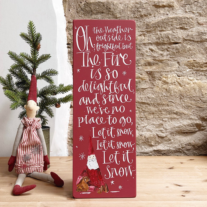 Handmade OH THE WEATHER OUTSIDE Signature Goose & Grey Board