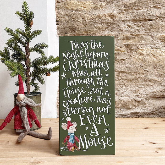 Handmade TWAS THE NIGHT BEFORE CHRISTMAS Signature Goose & Grey Board