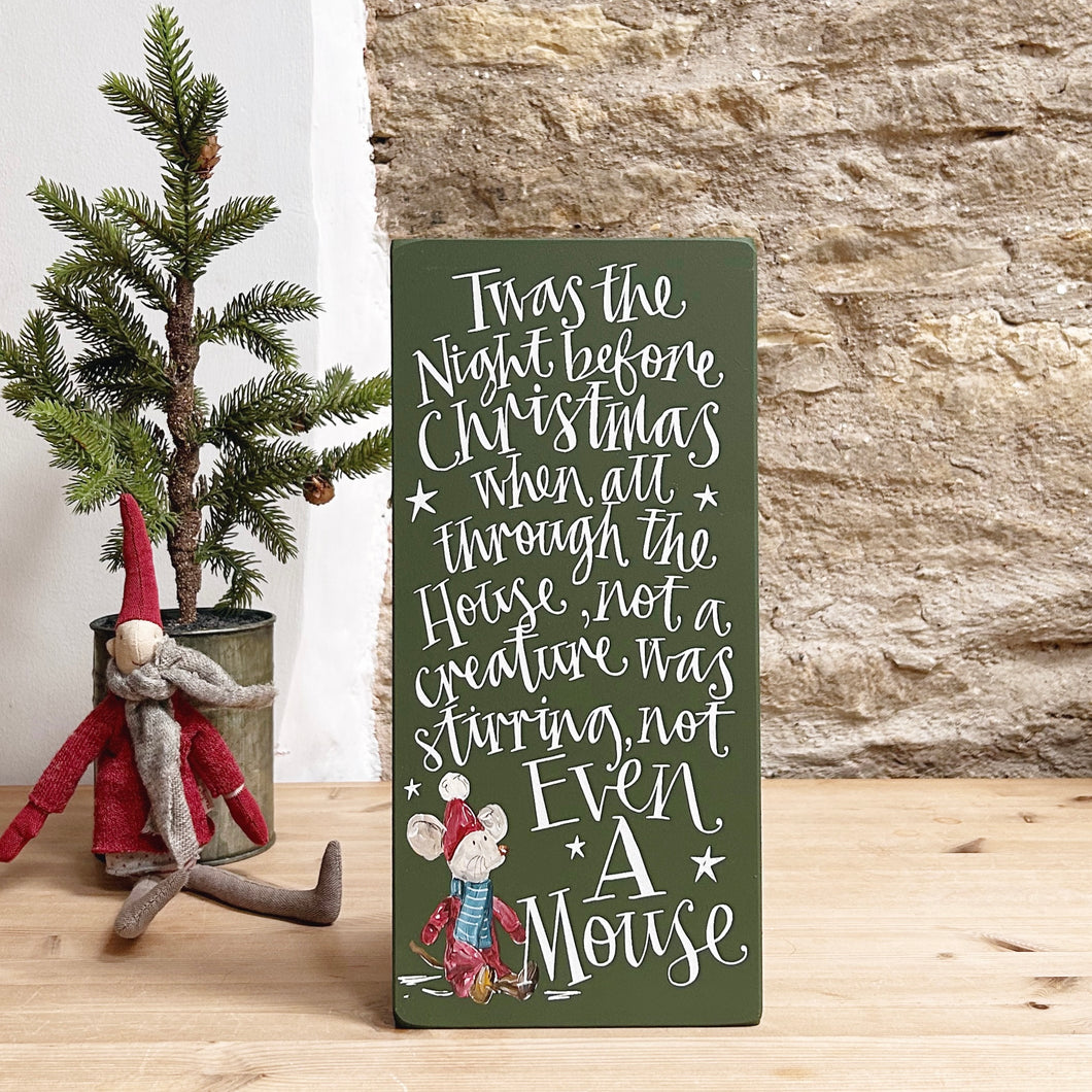 Handmade TWAS THE NIGHT BEFORE CHRISTMAS Signature Goose & Grey Board