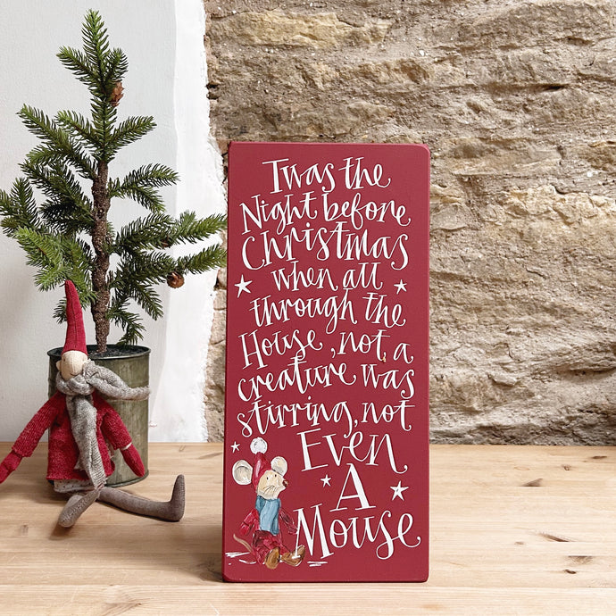 Handmade TWAS THE NIGHT BEFORE CHRISTMAS Signature Goose & Grey Board