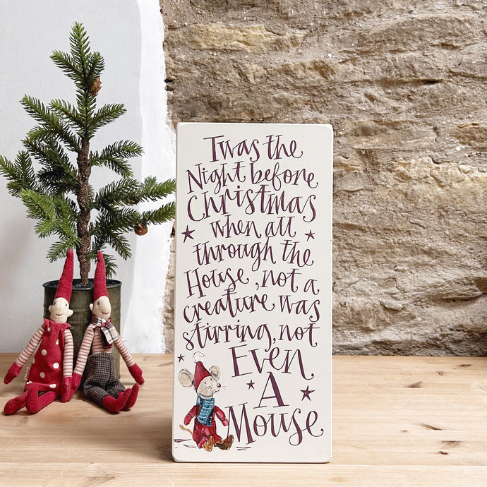 Handmade TWAS THE NIGHT BEFORE CHRISTMAS Signature Goose & Grey Board