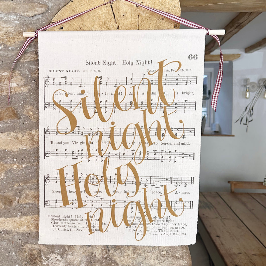 Handmade Medium SILENT NIGHT Wall Hanging