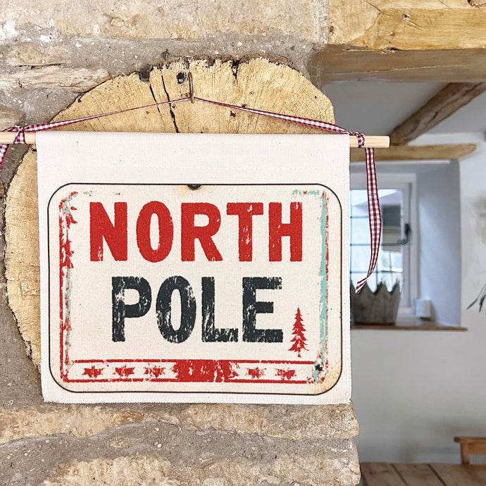 Handmade Small NORTH POLE Wall Hanging