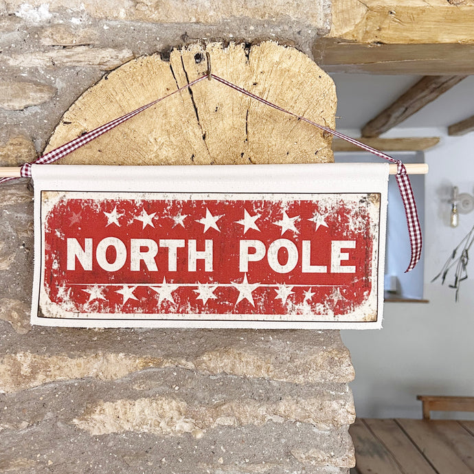 Handmade Small NORTH POLE Wall Hanging
