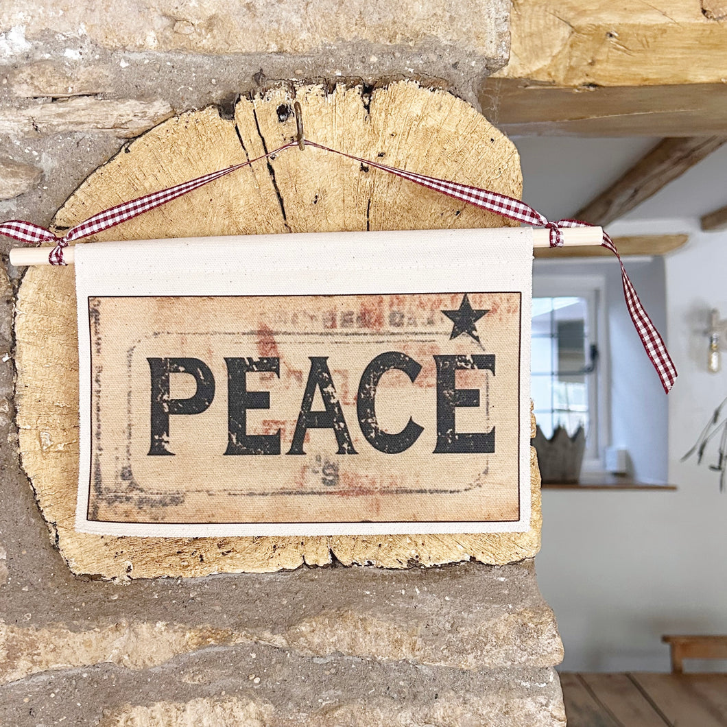 Handmade Small PEACE Wall Hanging
