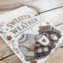 Handmade SWEATER WEATHER Organic Cotton Small Wall Hanging