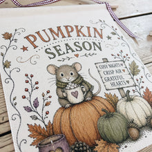 Handmade PUMPKIN SEASON Organic Cotton Small Wall Hanging