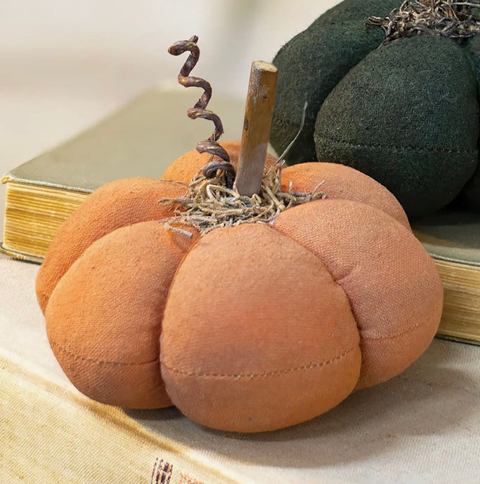Orange Distressed Fabric Pumpkin