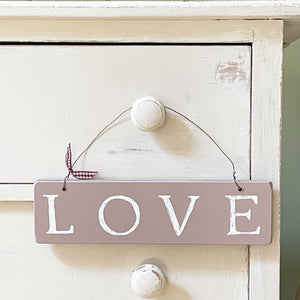 Handmade LOVE Goose and Grey Hanging Sign VARIOUS COLOURS
