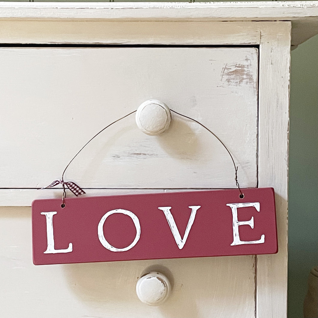 Handmade LOVE Goose and Grey Hanging Sign VARIOUS COLOURS