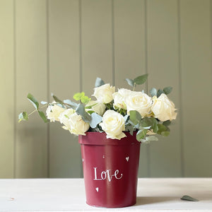 Hand Painted Chippy LOVE Large Flower Pot VARIOUS COLOURS